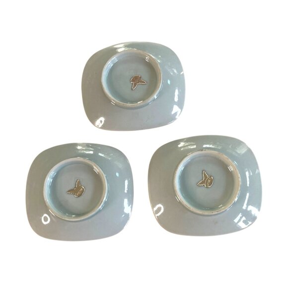 Japanese Soy Sauce Dipping Dishes Ceramic Textured Hand Painted 5" Set of 3 - Picture 2 of 9